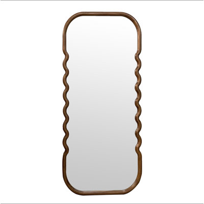 Miroir surdimensionné en bois 31,4 x 1,4 x 74 po avec cadre brun unique