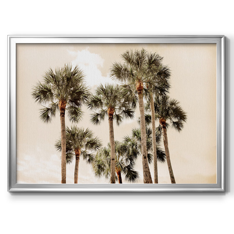 «Blush Palms», reproduction sur toile, Argent, H 26 po x l 38 po x P 1,5 po