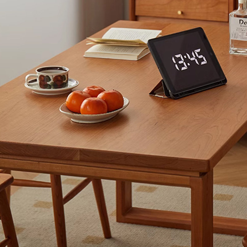Mehmood Solid Wood Dining Table, Ash, 35.43" W x 78.74" L