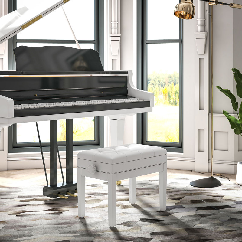 Banc de piano à hauteur ajustable avec rembourrage en similicuir