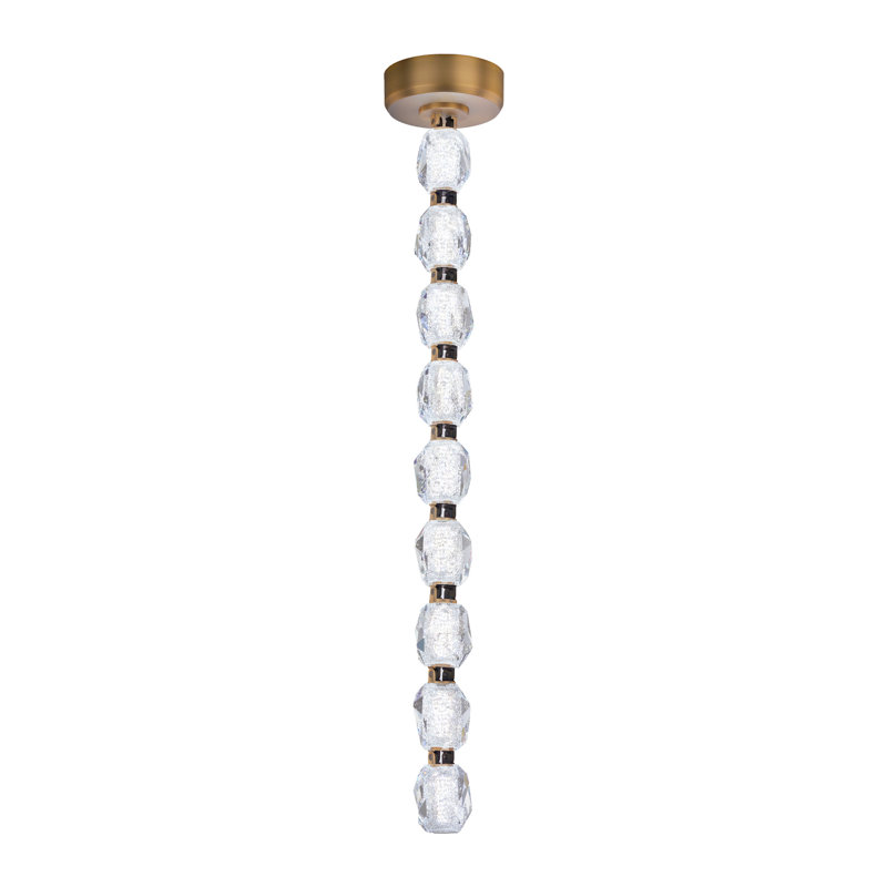 Seduction LED Pendant, Aged Brass, 24" H x 2.63" W x 2.63" D, Slim