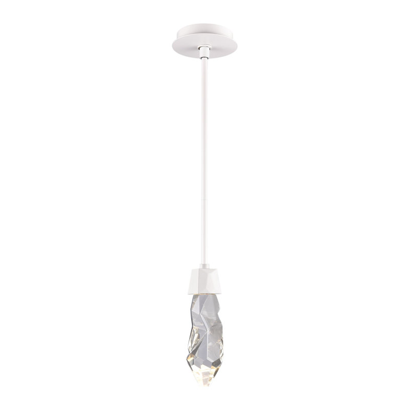Luminaire suspendu simple à 1 lumière Angelus, Blanc mat