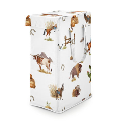 Country Western Foldable Laundry Hamper with Handles by Sweet Jojo Designs