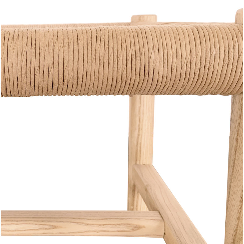 HAWTHORN BENCH LARGE BLACK, 18" H x 48" W x 17" D, Natural