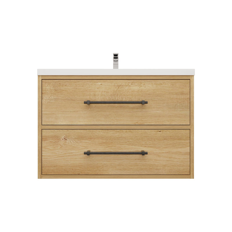 Victoria 29.5'' Single Bathroom Vanity with Acrylic Top, Oak