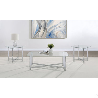Chrome 3-piece Coffee Table Set