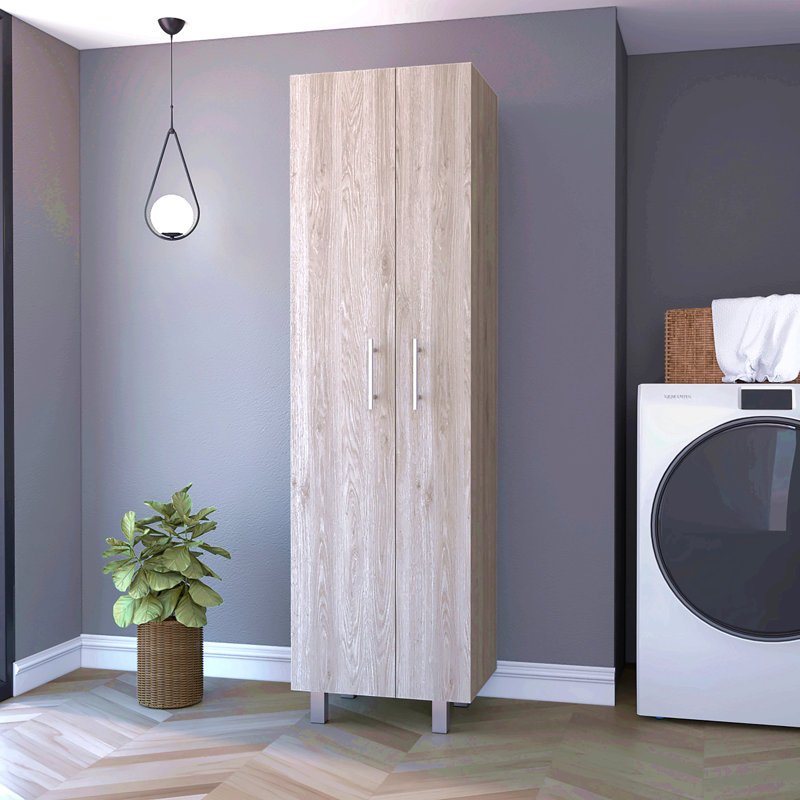 Garde-robe pour garde-robe, cinq tablettes, armoire à deux portes, quatre pieds