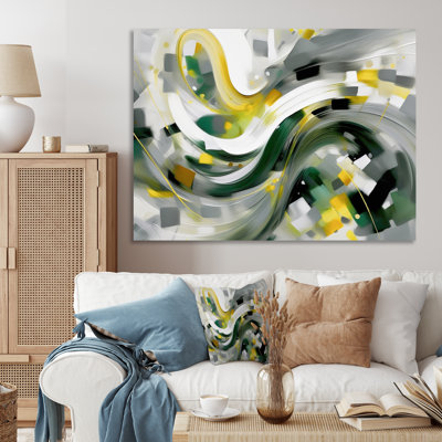 «Yellow and Green Abstracted Perspectives I» sur toile