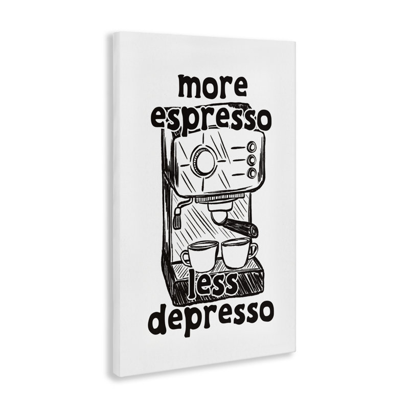 «More Espresso Less Depresso Canvas», conception par JJ Design House LLC, H 36 po x l 24 po