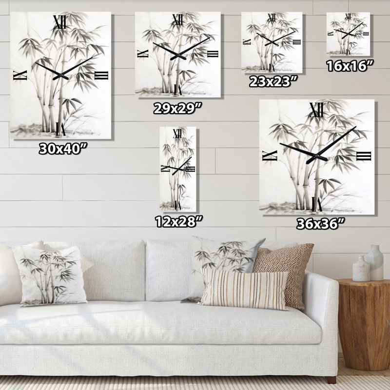 Horloge murale monochrome en bambou II, Moyen