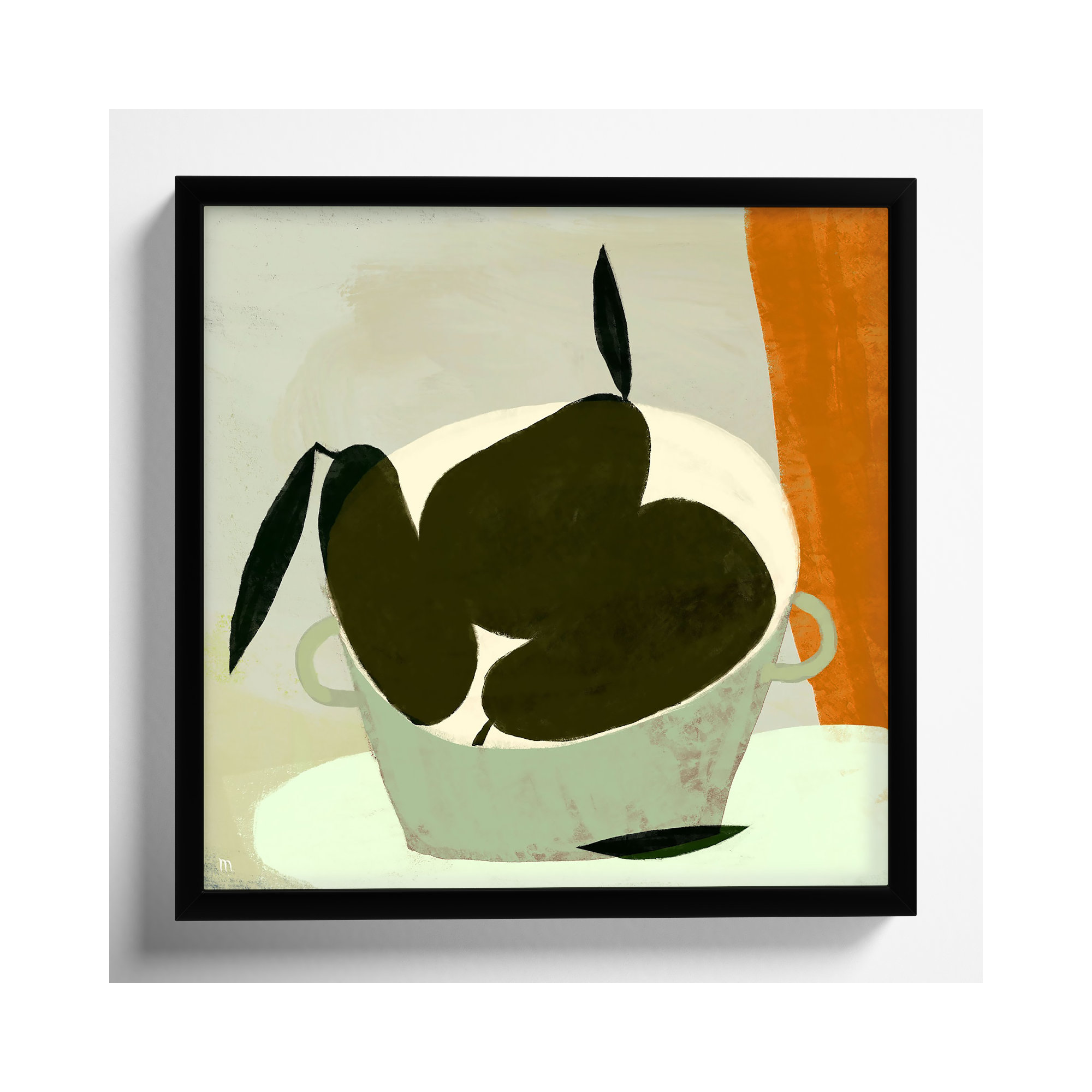 Three Pears by StudioM, Black, 16" H x 16" W x 1.25" D