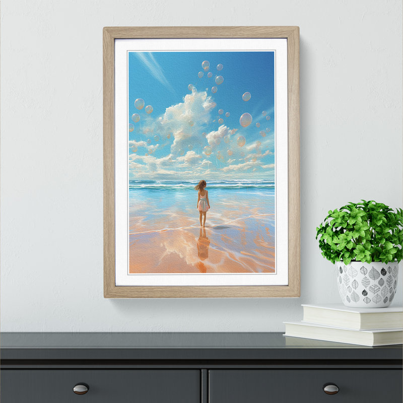 Single Picture Frame Print on Wood, Oak Framed, 64cm H x 46cm W