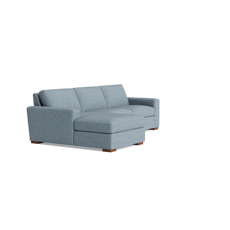 Couch Potato Chaise Sectional, Left Hand Facing, Performance Weave - Aubergine