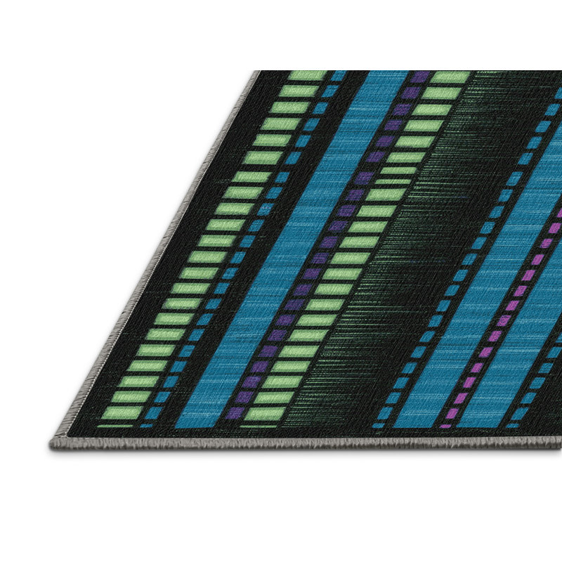 Washable Digital Equalizer Graphics Music Area Rug, Rectangle 5' x 7'