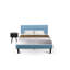 Ensemble de lit plateforme 2 pièces pour lit king size comprenant un lit de style milieu du siècle et une table de chevet bleu marine - Construction fiable et durable - Lit en lin bleu denim-1396991127-1464329103