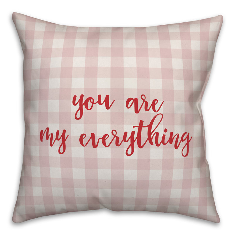  Coussin You You My My Everything Square, Rose / Rouge, Housse de coussin