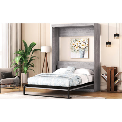 Space Full Size Bed In Gray - Secure Mattress Fit & Foldable Cabinet Size, Stable Construction Efficient Space Use Option
