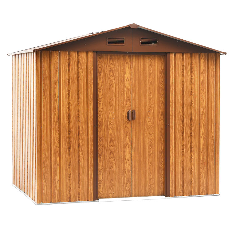 7 ft. 7 in. W x 5 ft. 7 in. D Galvanized Steel Storage Shed