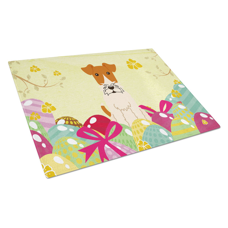 The Holiday Aisle Saroyan Glass Wire Fox Terrier Cutting Board