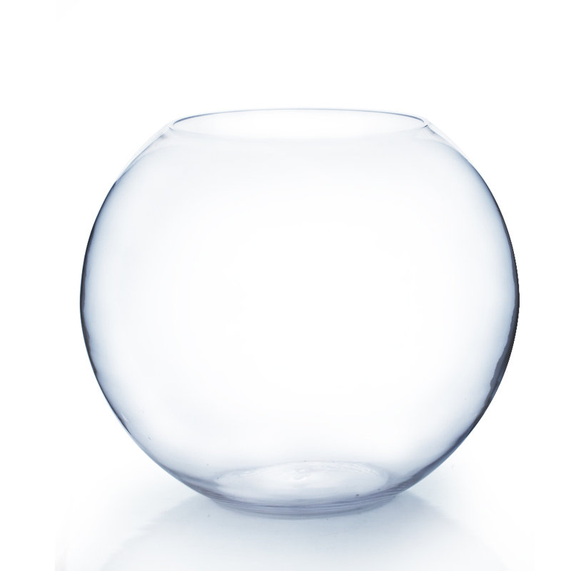 Vase de table en verre transparent Tatyana, H 16 po x l 19 po x P 19 po