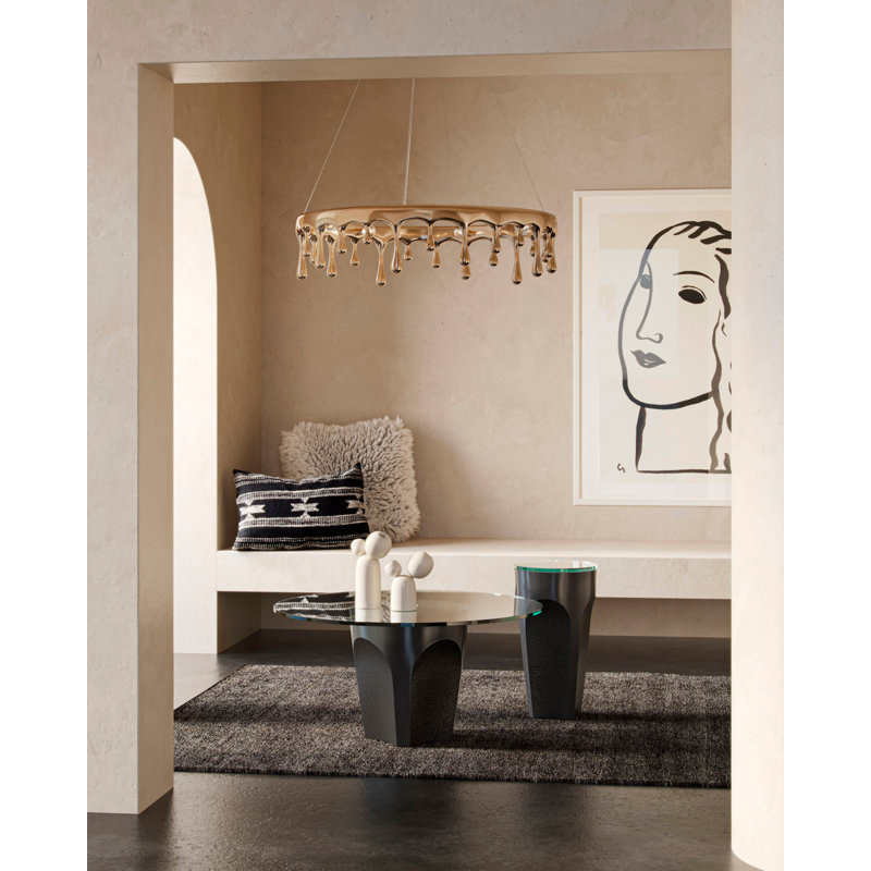 Lemy End Table, Polished Brass