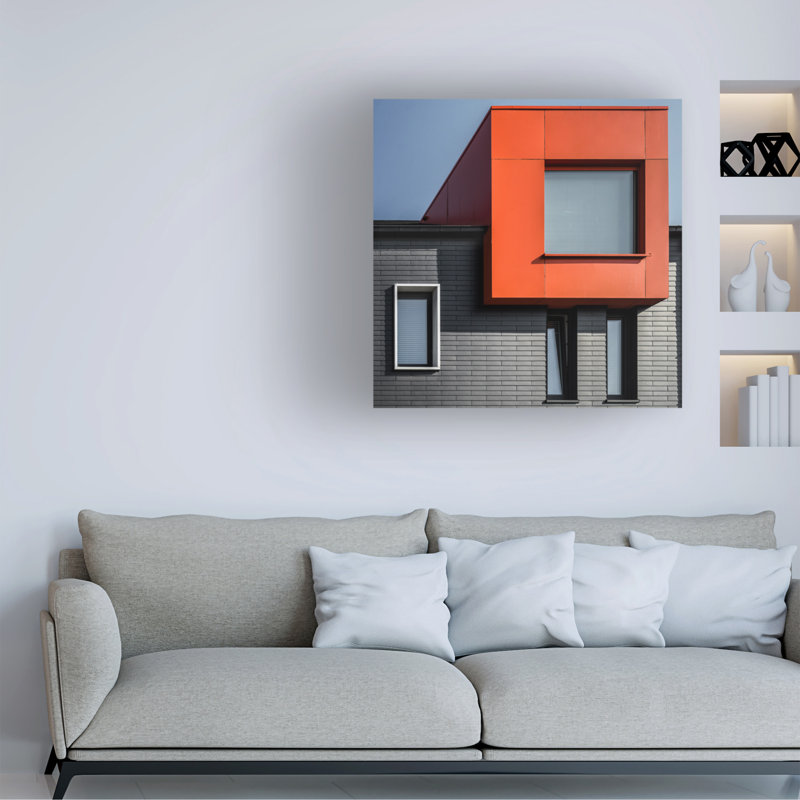 Art sur toile, orange, H 14 po x l 14 po
