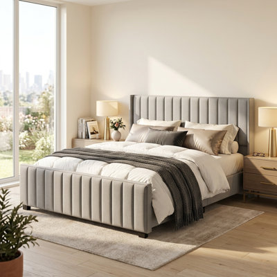 Upholstered Bed With High Footboard