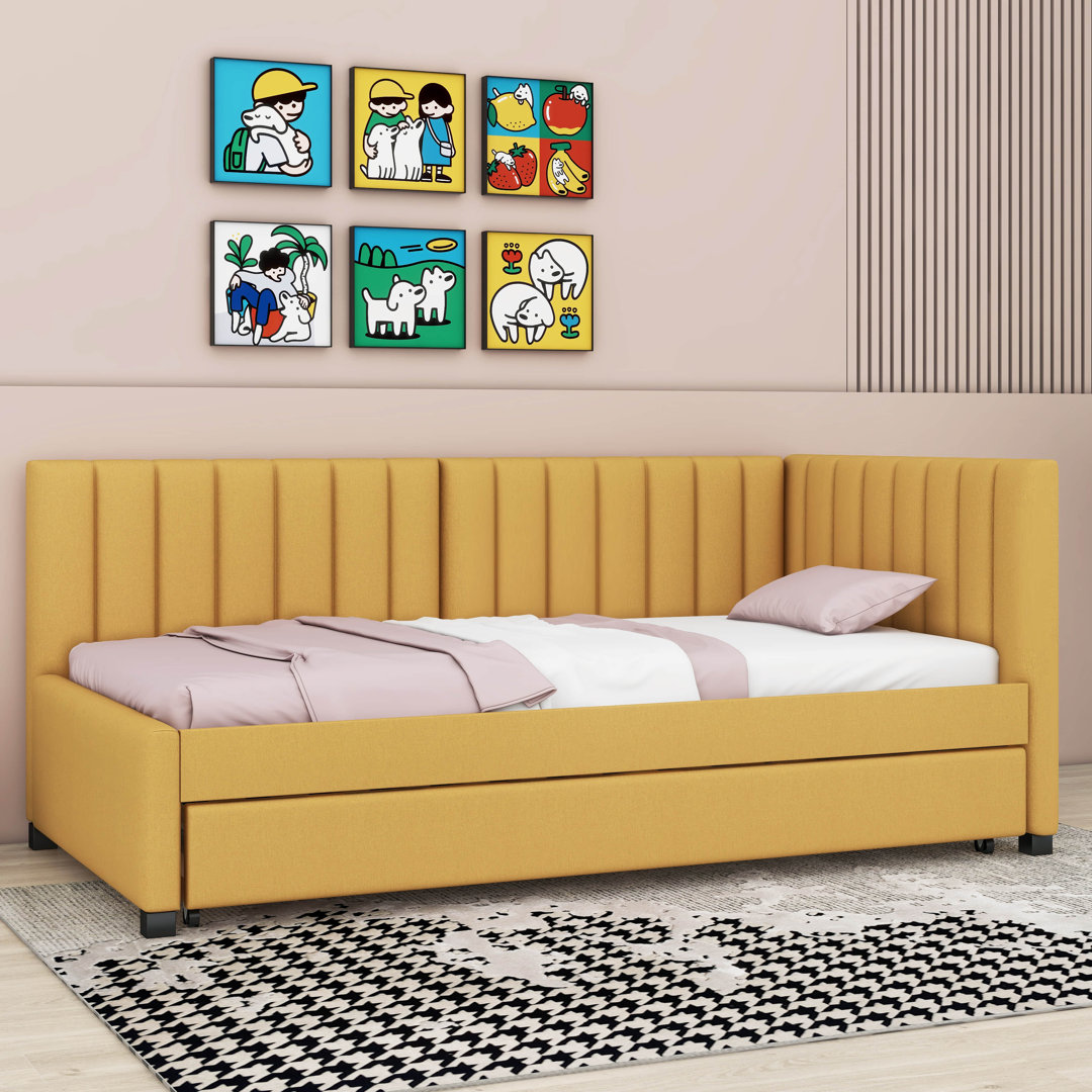 Ileana Upholstered Daybed With Trundle Twin Size Sofa Bed Frame Latitude Run® 