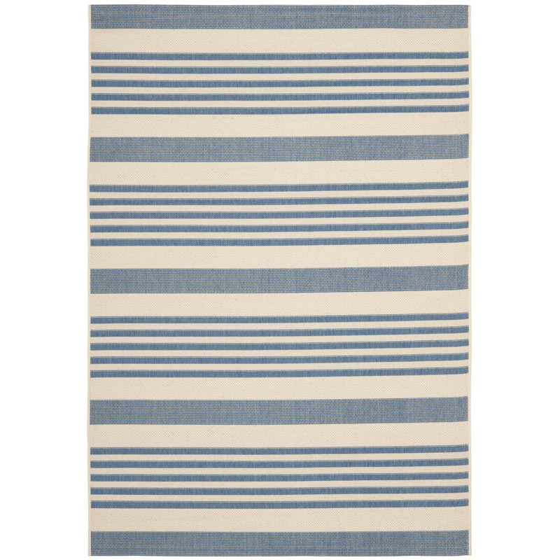 Johana Beige/Blue Indoor/Outdoor Rug, Rectangle 160 x 231 cm