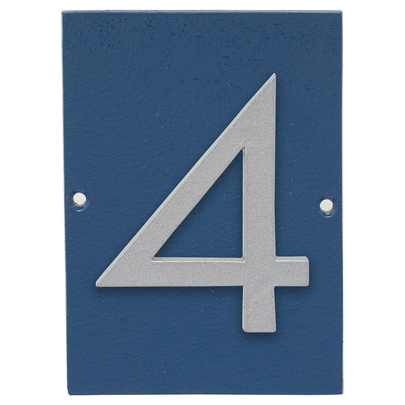 Plaque murale rectangulaire, Bleu de mer / Argent, Oui