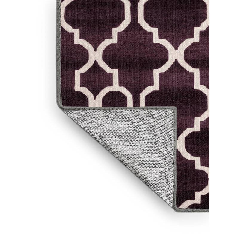 Tapis brun treillis lavable à la machine, Carré 7 pi