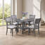 Ensemble de salle à manger gris 5 pièces avec table ronde (avec tablette) et 4 chaises, style contemporain moderne