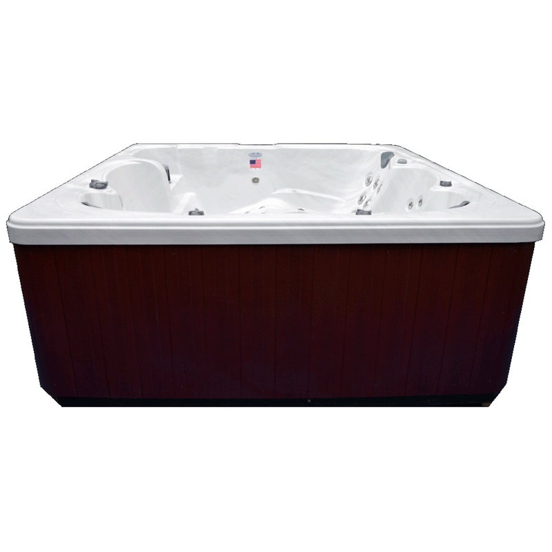 Sterling White 6-Person Square Acrylic Spa with 78 Jets