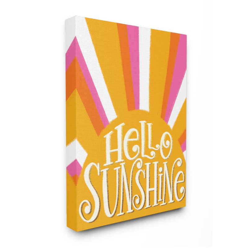 Reproduction d’art graphique jaune « Hello Sunshine phrase » par Taylor Shannon, Wrapped Canvas, 48" H x 36" W x 1.5" D
