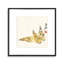 Aquarelle chinoise fleurs jaunes encadrées sur toile-381491154