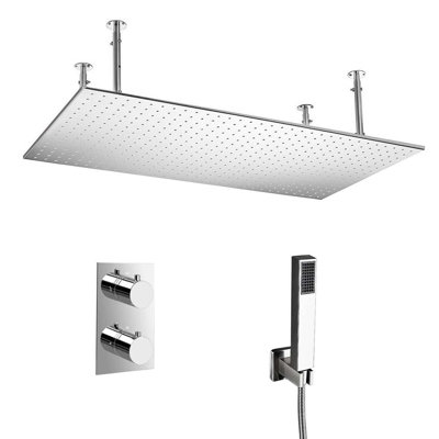 Genoa Sandino Thermostatic Ceiling Mount Rain Fall LED Shower Set