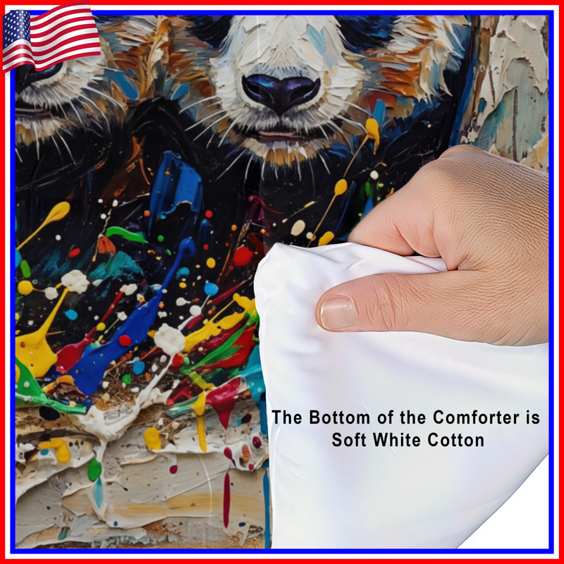 Three Panda Portrait Comforter, King
