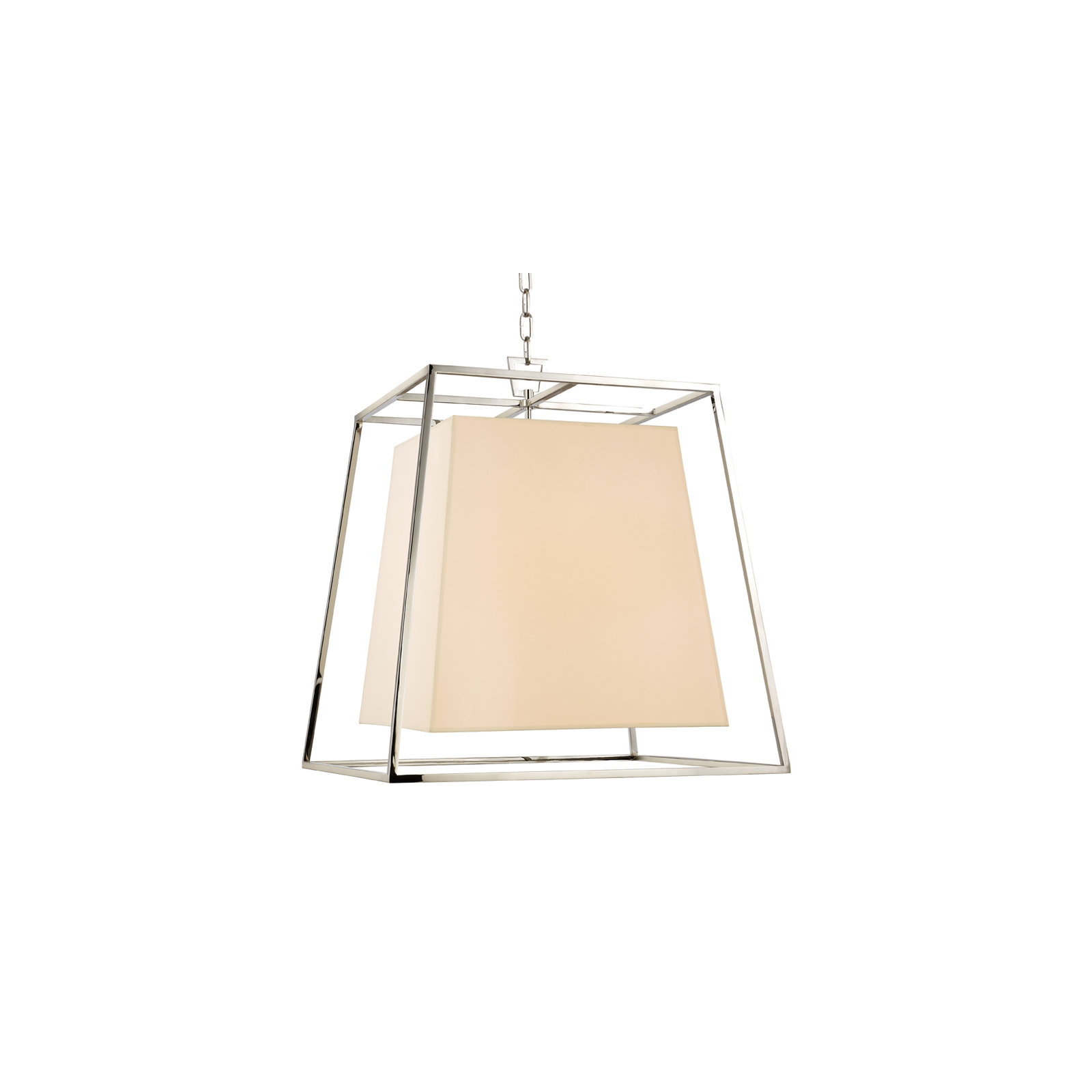 Maximus 6 Light Pendant, White, Polished Nickel