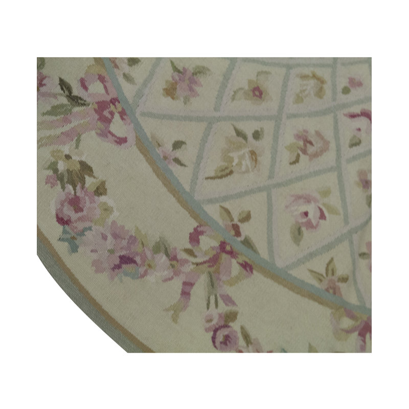 Wool Oriental Area Rug in Stone/Pink