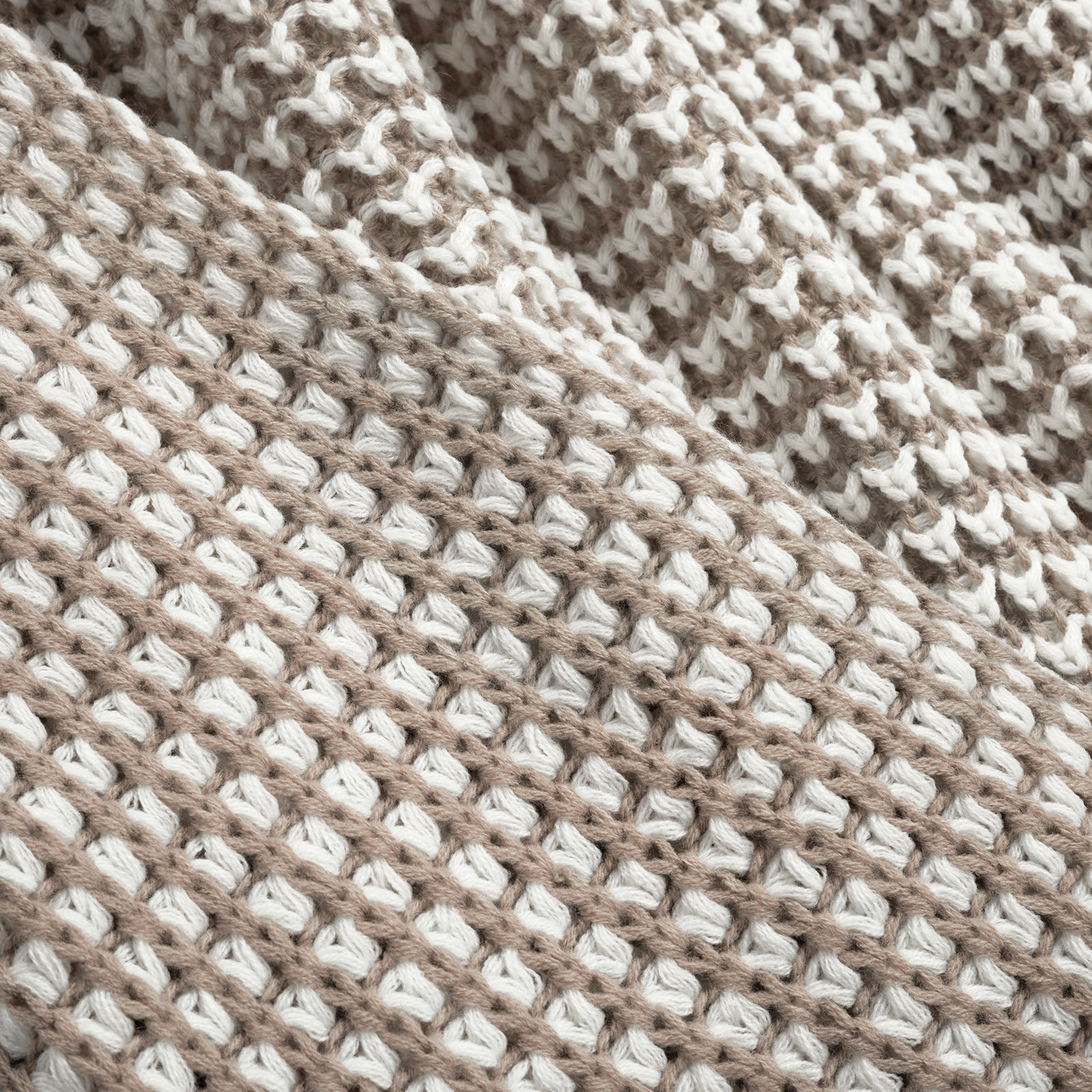 Keil Plastic / Acrylic Knitted Throw Blanket, Neutral