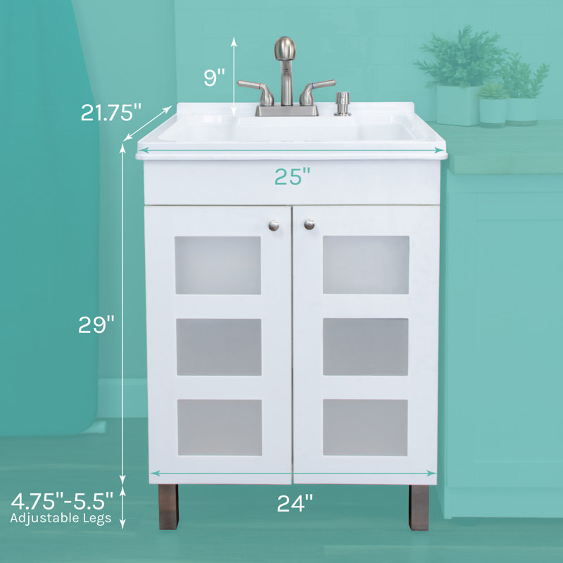 Ensemble de meuble-lavabo simple 24 po Hamdy, Acier inoxydable