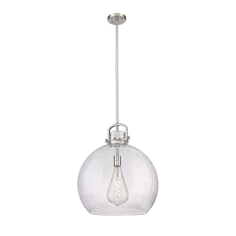 Luminaire suspendu à 1 tige Sligo, H 20,5 po x l 18 po x P 18 po, Grainé, Nickel satiné