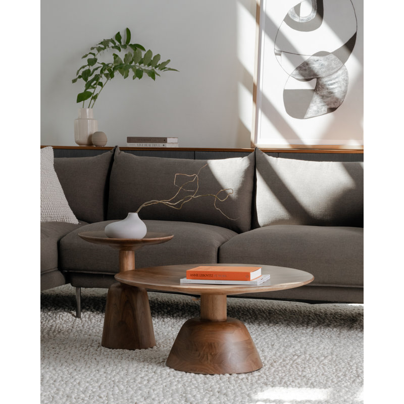 Nels Solid Wood End Table, Dark Brown