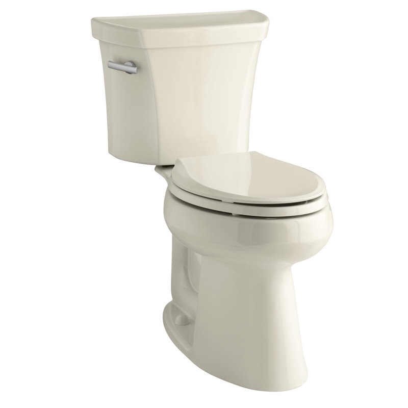 Highline 1.28 GPF Elongated Two-Piece Toilet (Seat Not Included), Sandbar, Left-Hand