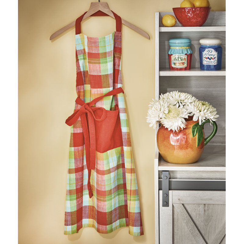 Fresh Pick Plaid Kitchen Apron - Everyday Cooking Textile, Machine Washable,