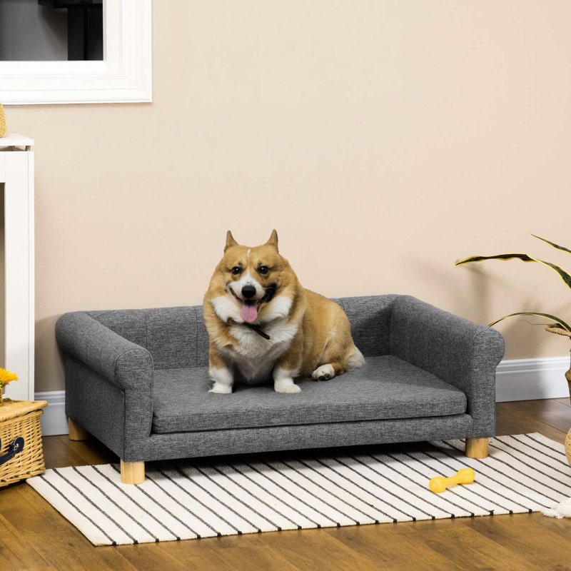 Elevated Pet , Dark Grey For Medium To Large Pets, Removable Cushion, Comfortable Seating Sleeping Bed, Grey, Soft & Relaxing Material
