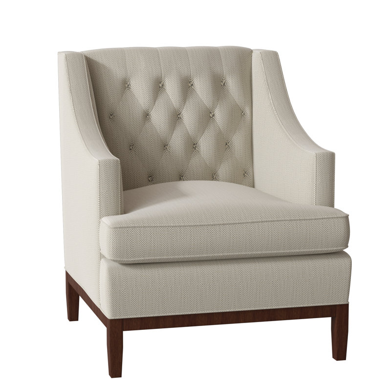 Carmel Tufted Armchair, August Gray, Burnished Brown
