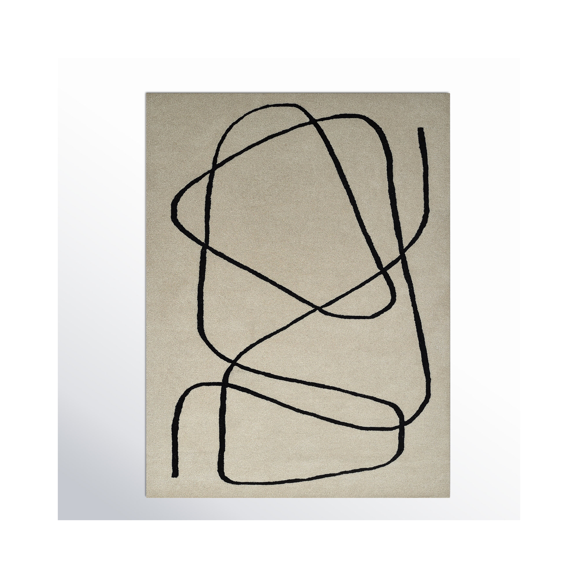 Whistler Hand Tufted Wool Ivory/Black Rug, Rectangle 2' x 3'