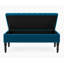 Cubed Tufted Rectangle Ottoman Storage Bench, Upholstered Plush Velvet Shoe Bench with Black Turned Wooden Legs-1466016861-1466016872