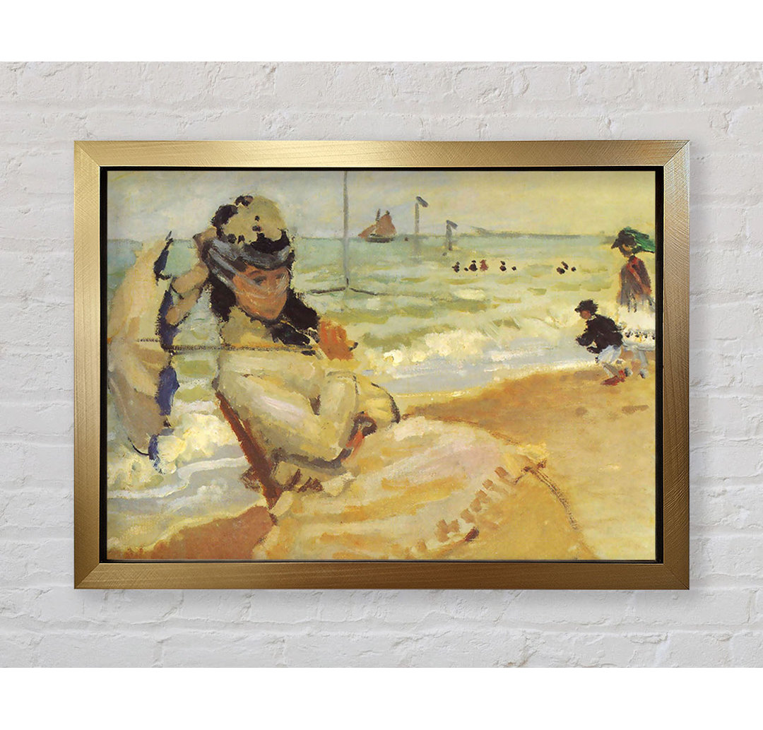 Camille am Strand von Trouville von Claude Monet - Einzelne Bilderrahmen Kunstdrucke